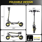 EOEOTWO GT06 Electric Scooter for Adults, 30 MPH Fast E-Scooter with 1200W Motor, 25 Miles Range, 11 Off-Road Tubeless Tires & Dual Suspension, 330 lbs Max Load Foldable Commuting Scooter