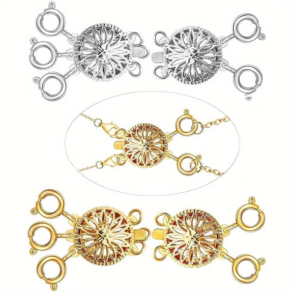 4pcs Necklace Layering Clasps Separator for Women Safety Jewelry Locking Clasp Converter Chain Extender