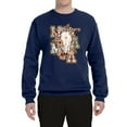 thumbnail image 2 of Wild Bobby Western Ma Steer Pink And Grey Distressed Pop Culture Unisex Crewneck Sweatshirt, Navy, Medium, 2 of 6