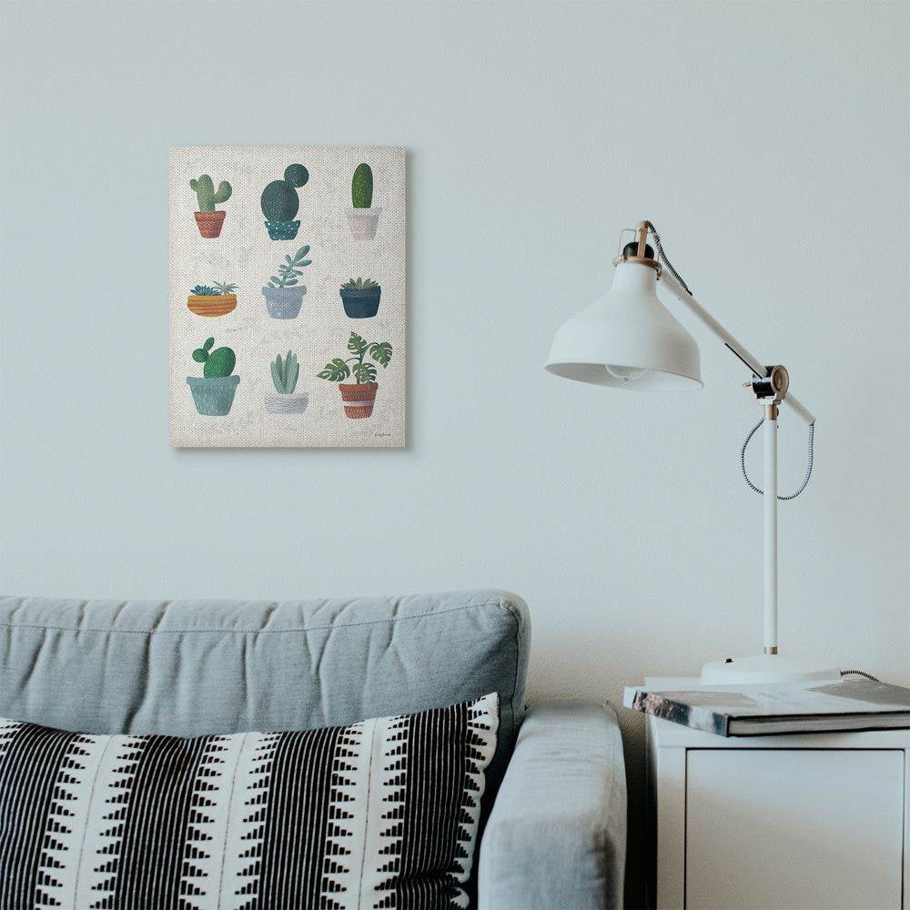 Stupell Industries Cute Succulent Design Pattern Chart Canvas Wall Art by Becky Thorns