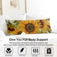 thumbnail image 3 of Boho Sunflower Body Pillow Cover – Soft & Breathable, Hidden Zipper, 20"x54", Vintage Floral Print with Butterflies & Bees – Gift for Side Sleepers, Pregnancy, Farmhouse Decor, 3 of 6