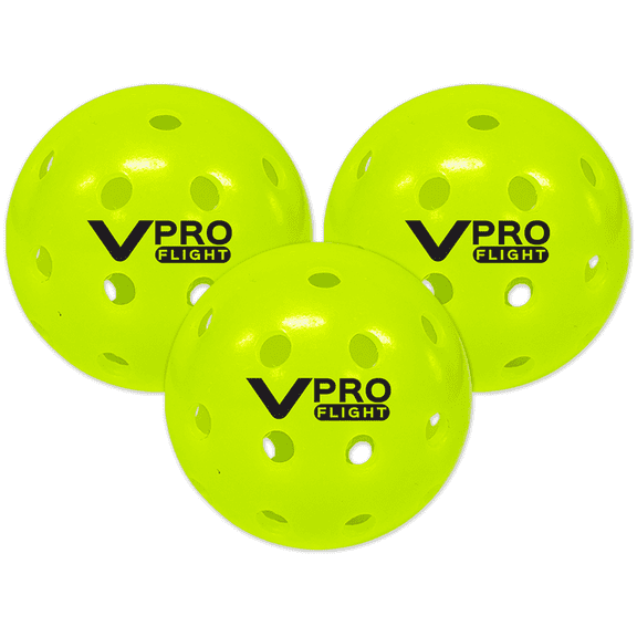Vulcan VPRO FLIGHT Outdoor Pickleball | Official Ball of the PPA Tour & MLP | Hi-Vis Yellow | 3-Pack