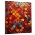 thumbnail image 2 of Designart "Moroccan Elegance in Orange and Yellow Tiles II" Abstract Tile Metal Wall Art - Abstract Orange Modern Office Room Wall Art, 2 of 6