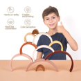 thumbnail image 3 of Bessentials Silicone Stacking Rainbow Silicone Baby Stacking Toys Juguetes preescolares Boho Baby Toys Juguetes apilables y juguetes para la dentición 10 Pacs Baby Toys Rainbow Stacker para niños y be, 3 of 5