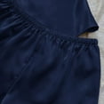 thumbnail image 4 of Women's Satin Pajama Set Soft 2 Piece Booty Shorts Lounge Set Silk Cami Shorts Set Summer Sleepwear Cowl Neck Tank Navy Medium, 4 of 5