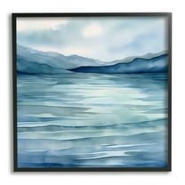 Stupell Industries Endless Waters Landscape Landscape Painting Black Framed Art Print Wall Art, 17 x 17