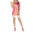 thumbnail image 2 of Women's Sun Flower Printed Crochet Trim Mini Dress, 2 of 3