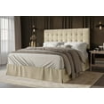 thumbnail image 2 of Home Design Larry Queen Tufted Upholstered Panel Bed Frame with Button Tufted Headboard and Bed Skirt, Beige, Easy Assembly, 2 of 5