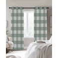 thumbnail image 4 of Green Farmhouse Blackout Curtains for Bedroom Living Room Darkening Curtains 84 Inch Length 2 Panels Set Buffalo Plaid Check Lattice White Grid Window Curtain Window Treatment Grommet Drapes 42"x84", 4 of 9
