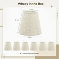 thumbnail image 5 of 6 Pcs Chandelier Lamp Shades 5 Inch, Mini Barrel Lampshades Clip On for Table Lamp Wall Lamp Replacement, Natural Linen Mini Lamp Shade, 3.5x5x5.5in (Top Height Bottom), 5 of 7