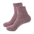 thumbnail image 2 of Fairnull 1 Pair Middle Cut Anti-Slip Unisex Socks Super Soft Thick Knitted Solid Color Crew Socks for Autumn Winter, 2 of 8
