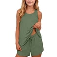 thumbnail image 5 of MKOSPLRT Tankini Swimsuits for Girl 5-15Y Two Piece Athletic Bathing Suits Swim Tank Tops with Sporty Pockets Boyshorts Solid Swimwear, 5 of 8