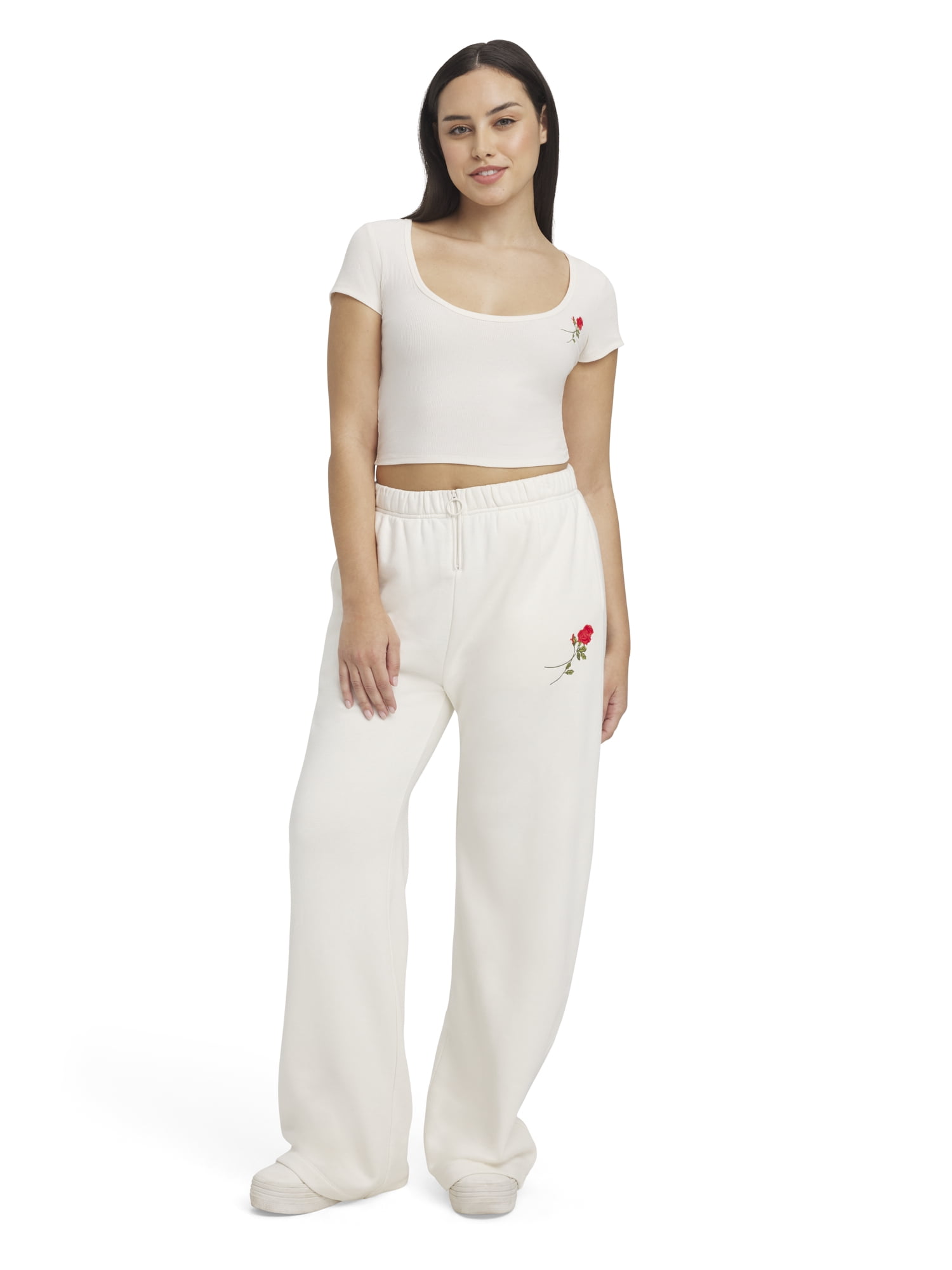 Mills by Millie Bobby Brown Women's Fleeced Terry Wide Leg Pants, Sizes XXS-XXL