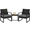 Black/Gray, variant on Yaheetech 3-Piece Modern PE Rattan Patio Bistro Set for Garden Backyard, Black
