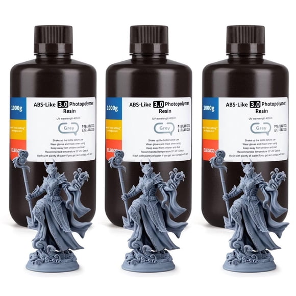 ELEGOO ABS-Like 3D Printer Resin 3.0, Toughness Upgrade 3D Printer Resin, 405nm UV-Curing Photopolymer Resin for MSLA DLP LCD 3D Printing with Streng