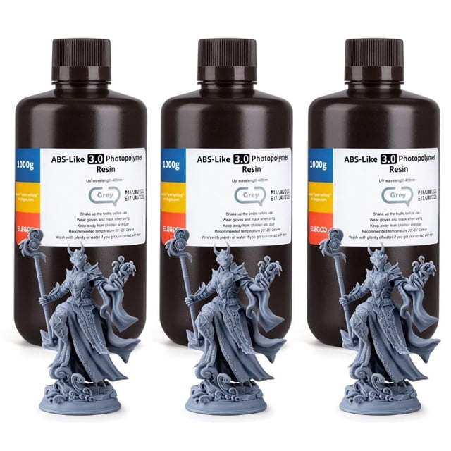 ELEGOO Résine d'Imprimante 3D Aspect ABS 3.0, Résine d'Imprimante 3D à Robustesse Améliorée, Résine Photopolymère 405nm à Polymérisation UV pour Impression 3D MSLA DLP LCD avec Résistance