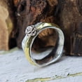 thumbnail image 3 of LD DESIGNS- Wide Band Spinner Ring Two Tone Sterling Silver Hammered Band With Rose Motifs for Anxiety Relief, 3 of 3