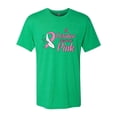 thumbnail image 2 of Wild Bobby, In October We Wear Pink Awareness Mens Premium Tri Blend T-Shirt, Envy, Small, 2 of 3