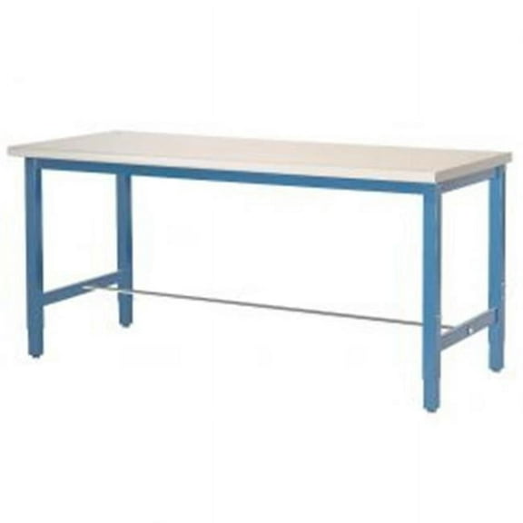 48 x 36 in. Production Workbench - Plastic Laminate Safety Edge - Blue