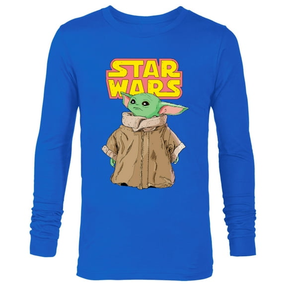Star Wars Logo The Mandalorian The Child Cute Comic - Long Sleeve T-Shirt for Men - Customized-Royal