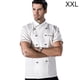 thumbnail image 3 of Cocina Chef Abrigos de manga corta de doble pecho Ropa de trabajo Cocina Chefs Use Cook Works Ropa para restaurante Hotel Use White XXL seitruly HA011666-09, 3 of 7