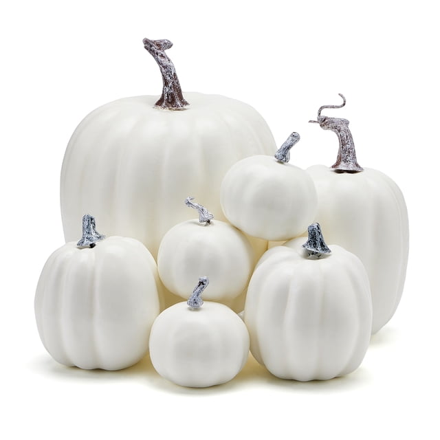 Honganda 7Pcs Halloween Simulation Pumpkin, Model Artificial Craft Fall Harvest Decoration