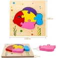 thumbnail image 2 of Rompecabezas de madera para niños pequeños para bebés que aprenden formas educativas de 4 animales oso de fresa  Hogar, 2 of 3