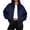 Blue, variant on Bomber Jacket Women Zipper Leather Long Sleeve Cropped Casual Baseball Jackets Winter Coat with Pockets Red XXL