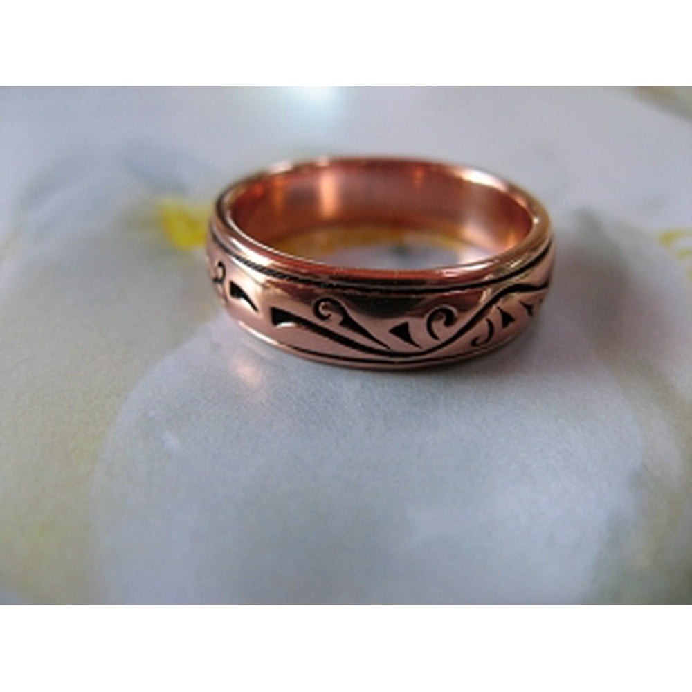 Copper Rings Solid Copper Ring Thick and Rigid Antiqued Finish
