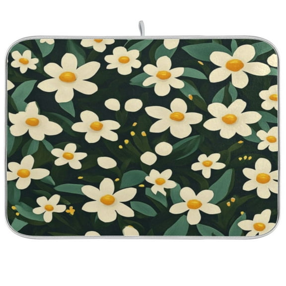 Kitchen Drying Mat 16x18In Drying Dish Mat Dish Drying Mats Kitchen Countertop Multi-Function Drain Drying Mat Kitchen Table Pretty Flowers2
