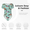 thumbnail image 6 of The Xecao Christmas Dachshund Women's Crew Neck Body Suit, a short-sleeved bodysuit and basic swimsuit, both comfort and style for dating and daily life, 6 of 9