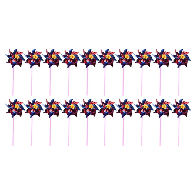 CIMAXIC pinwheel 20pcs Plastic Rainbow Pinwheel DIY Windmill Colorful Toy For Kids (Random Color),14.37"X5.91"X0.31"