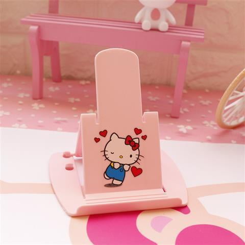 Soporte de escritorio de Hello Kitty para teléfono móvil, soporte de plástico multifuncional plegable de dos velocidades, soporte creativo de dibujos animados para tableta