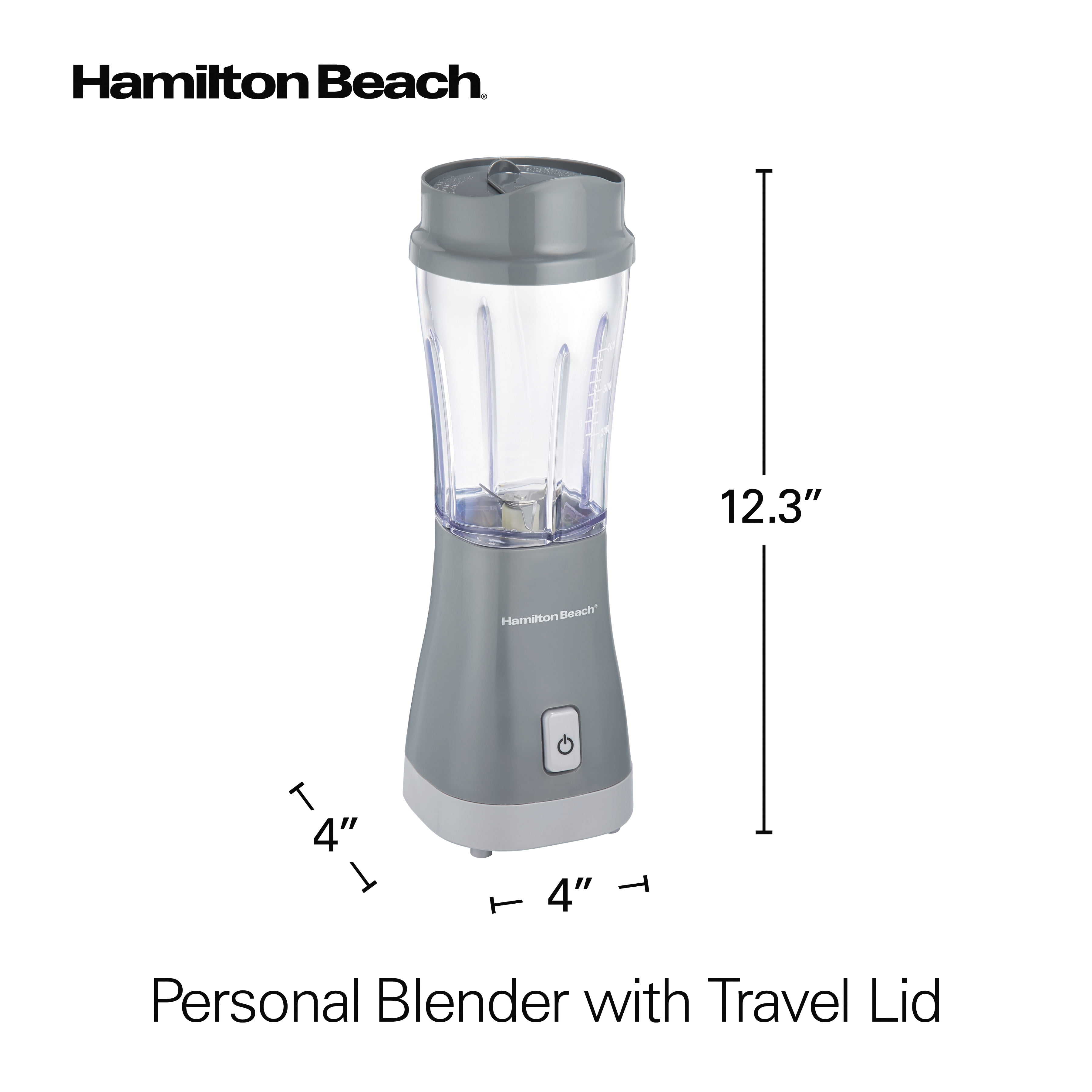 Hamilton Beach 14 oz Single Serve Blender with Travel Lid, Black