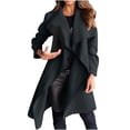 thumbnail image 2 of PVCS Manteau Long en Laine à Col Rabattu pour Femmes Automne et Hiver, 2 of 7