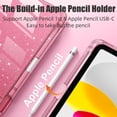 thumbnail image 4 of Getino Glitter Case for iPad A16 Case, Compatible with iPad 11th Generation Case 11 Inch 2025, iPad 10th Generation Case 10.9 Inch 2022 with Pencil Holder for Women Girls, Pink, 4 of 9