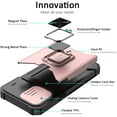 thumbnail image 3 of Jiahe Cover for iPhone 14 Pro Max with Sliding Camera Cover and Card Holder Heavy Duty Protective iPhone 14 Pro Max Case with Ring Magnetic Kickstand Phone Case, Rosegold, 3 of 7