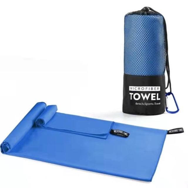 Paquete de 2 toallas de viaje de microfibra, toalla de secado rápido, toalla de camping, toallas de playa, súper absorbentes