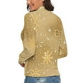 thumbnail image 3 of Snow Flake Christmas Women's Turtleneck Sweater Long Sleeve Ribbed Fitted Turtle Neck Casual Fall Winter Collection Top XL, 3 of 4