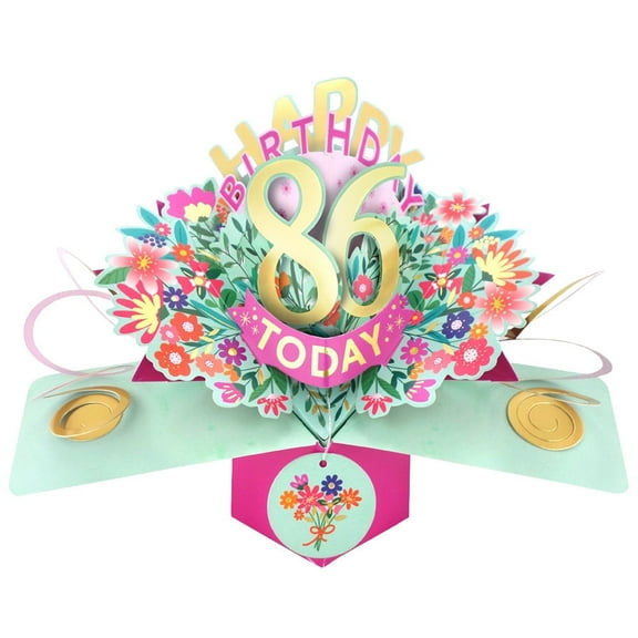 Happy 86th Birthday 86 Today Pop-Up Greeting Card Love Kate's Pop Up Cards Her