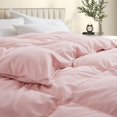 thumbnail image 3 of Peace Nest All-Season Medium Warmth White Goose Down Comforter with Premium Fabric Pink Twin, 3 of 5