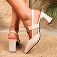 thumbnail image 4 of Samdudou Women Closed Toe Pointed Slingback Pumps Summer Block Heel Shoes with Ankle Strap Elegant Casual Formal Footwear for Wedding Guest and Grad Season, 4 of 9