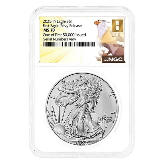 2025 Eagle Privy 1 oz Silver American Eagle NGC MS 70 One of First 50K