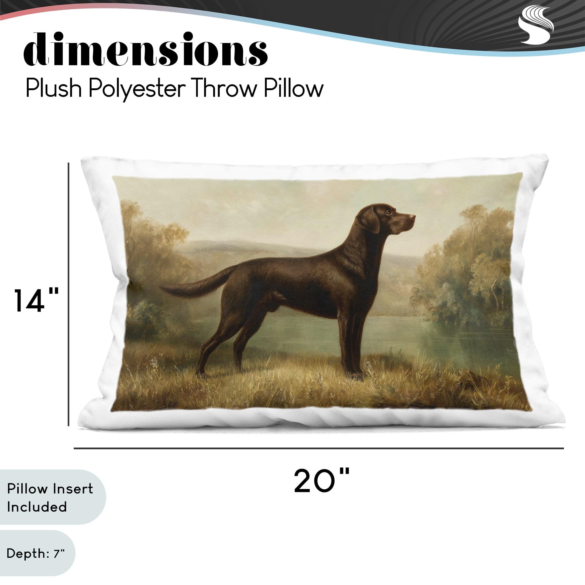 Stupell Industries Brown Lab By The River Decorative Printed Throw Pillow, design by Petal Prints Design, 14 x 7 x 20