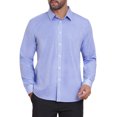 thumbnail image 4 of CAMISAS DE NEGOCIO DE MANGA LARGA PARA HOMBRES INSPIRAR CHIC, PATRÓN A CUADROS, TAMAÑO L, AZUL OSCURO Y BLANCO, 4 of 5