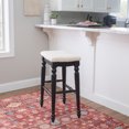 thumbnail image 2 of Linon Marino 30" Upholstered Backless Bar Stool in Antique Black Wood, 2 of 7