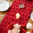 thumbnail image 5 of Snfy Soft Plush Faux Fur Jacquard Heart Valentine's Day Table Runner, Seasonal Kitchen Dining Table Decoration for Home Party Decor 13x72 Inch-Red, 5 of 7