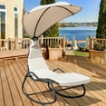 thumbnail image 2 of Costway  Patio Hanging Chaise Lounge Swing Canopy Cushion Beige, 2 of 9