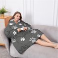 thumbnail image 5 of Oversized Wearable Blanket Hoodie,Grey Dog Paw Footprint Sherpa Blanket Hoodie with Super Pockets,Super Warm Fuzzy Pullover for Women & Men, 5 of 6
