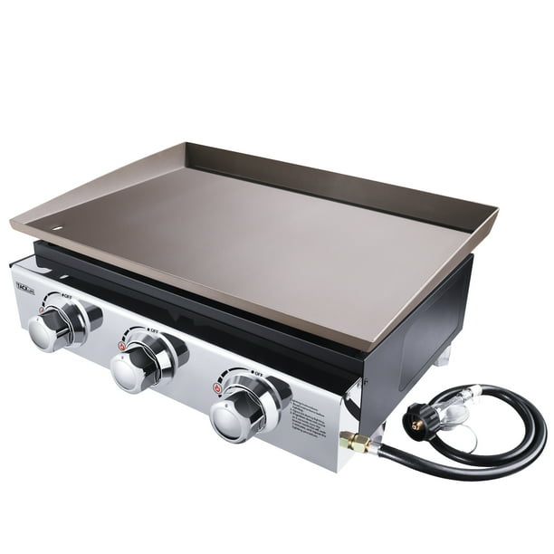Tacklife 23 In Portable Propane Gas Grill Tabletop Griddle With 3 Burners Stainless Steel Walmart Com Walmart Com